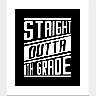 'Straight Outta 8th Grade' Cool Student Graduation Gift Posters and Art